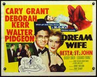 3h412 DREAM WIFE style A half-sheet '53 great image of Cary Grant wearing fez & sexy Deborah Kerr!