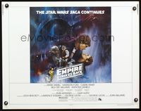 3h417 EMPIRE STRIKES BACK GWTW style half-sheet '80 George Lucas classic, cool art by Roger Kastel!