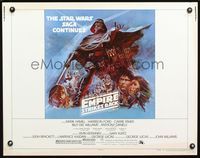 3h418 EMPIRE STRIKES BACK style B 1/2sh '80 George Lucas sci-fi classic, cool artwork by Tom Jung!