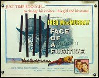 3h421 FACE OF A FUGITIVE half-sheet poster '59 great artwork of cowboy Fred MacMurray behind bars!
