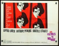 3h428 FIVE MILES TO MIDNIGHT half-sheet '63 Le Couteau dans la Plaie, Sophia Loren, Anthony Perkins
