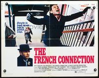 3h435 FRENCH CONNECTION half-sheet '71 Gene Hackman, Roy Scheider, directed by William Friedkin!