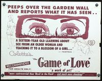 3h440 GAME OF LOVE half-sheet movie poster '54 Le ble en herbe, Edwige Feuillere, Nicole Berger