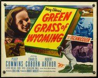 3h450 GREEN GRASS OF WYOMING half-sheet '48 pretty Peggy Cummins, Charles Coburn, Robert Arthur!