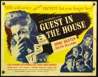 3h453 GUEST IN THE HOUSE half-sheet poster '44 close-up of mentally ill Anne Baxter, Ralph Bellamy!