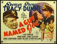 3h454 GUY NAMED JOE half-sheet '44 World War II pilot Spencer Tracy loves Irene Dunne after death!