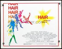 3h456 HAIR half-sheet movie poster '79 Milos Forman, Treat Williams, musical, let the sun shine in!