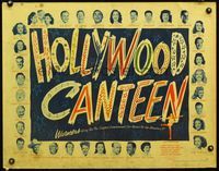 3h469 HOLLYWOOD CANTEEN style B half-sheet movie poster '44 headshots of 36 Warner Bros. all-stars!