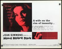 3h471 HOME BEFORE DARK 1/2sheet '58 pretty untouched Jean Simmons is a wife on the rim of insanity!
