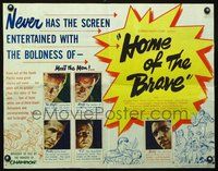 3h472 HOME OF THE BRAVE half-sheet '49 Lloyd Bridges confronts racial prejudice with James Edwards!