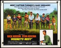 3h474 HORNETS' NEST half-sheet poster '70 Rock Hudson, great cast portrait of nine teens with guns!