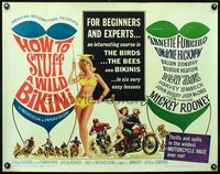 3h479 HOW TO STUFF A WILD BIKINI 1/2sheet '65 Annette Funicello, art of motorcycles & beach babes!