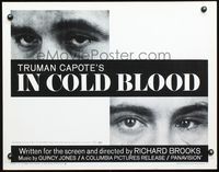 3h482 IN COLD BLOOD half-sheet movie poster '68 Robert Blake, from the novel by Truman Capote!