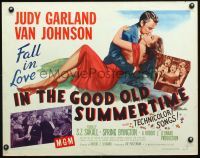 3h483 IN THE GOOD OLD SUMMERTIME style A 1/2sh '49 great romantic art of Judy Garland & Van Johnson!
