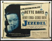 3h487 JEZEBEL half-sheet movie poster R48 Best Actress Bette Davis, Henry Fonda, George Brent