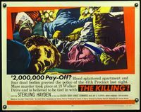 3h492 KILLING half-sheet '56 Stanley Kubrick's ultra violent film noir, classic dead bodies image!