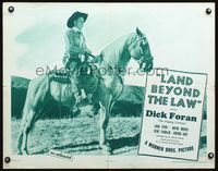 3h499 LAND BEYOND THE LAW half-sheet poster R43 great image of cowboy Dick Foran on horseback!