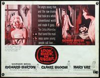 3h511 LOOK BACK IN ANGER half-sheet poster '59 Claire Bloom gets between Richard Burton & Mary Ure!
