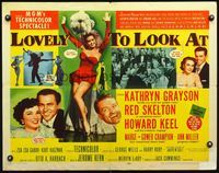 3h518 LOVELY TO LOOK AT A 1/2sheet '52 sexy full-length Ann Miller, wacky Red Skelton, Howard Keel
