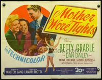 3h535 MOTHER WORE TIGHTS 1/2sheet '47 sexy Betty Grable, Dan Dailey, Mona Freeman, Connie Marshall