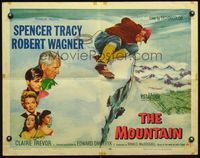 3h536 MOUNTAIN half-sheet movie poster '56 Spencer Tracy, Robert Wagner, cool mountain climbing art!