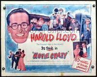 3h537 MOVIE CRAZY half-sheet R49 many great images of funnyman Harold Lloyd & Constance Cummings!