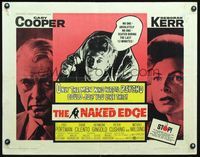 3h541 NAKED EDGE half-sheet movie poster '61 only the man who wrote Psycho could jolt you like this!