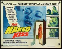 3h542 NAKED KISS half-sheet poster '64 Sam Fuller, many images of sexy bad girl Constance Towers!