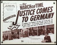 3h548 NEW MARCH OF TIME: JUSTICE COMES TO GERMANY half-sheet '45 Fall of Nazi Germany newsreel!
