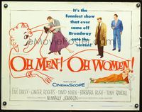 3h555 OH MEN OH WOMEN half-sheet poster '57 Dan Dailey, Ginger Rogers, David Niven, Barbara Rush