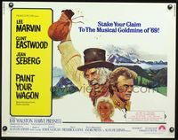 3h562 PAINT YOUR WAGON half-sheet movie poster '69 art of Clint Eastwood, Lee Marvin & Jean Seberg!