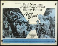 3h566 PARIS BLUES 1/2sh '61 art of Paul Newman, Joanne Woodward, Sidney Poitier & Louis Armstrong!