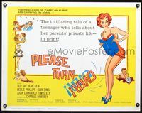 3h576 PLEASE TURN OVER half-sheet poster '60 English comedy, sexy artwork of woman in slip!