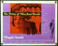 3h581 PRIME OF MISS JEAN BRODIE 1/2sheet '69 teacher Maggie Smith, artwork of sexy Pamela Franklin!