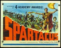 3h615 SPARTACUS half-sheet poster '61 classic Stanley Kubrick & Kirk Douglas epic, cool artwork!