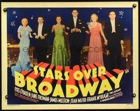 3h621 STARS OVER BROADWAY half-sheet movie poster '35 great line up of six top stars arm-in-arm!