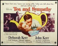 3h638 TEA & SYMPATHY style B half-sheet movie poster '56 Deborah & John Kerr, classic tagline!