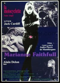 3h118 GIRL ON A MOTORCYCLE Japanese movie poster R96 sexy Marianne Faithfull is Naked Under Leather!