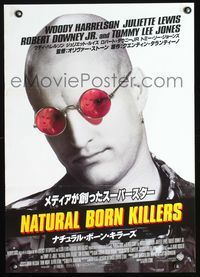 3h200 NATURAL BORN KILLERS Japanese poster '94 Oliver Stone, great close up of bald Woody Harrelson!