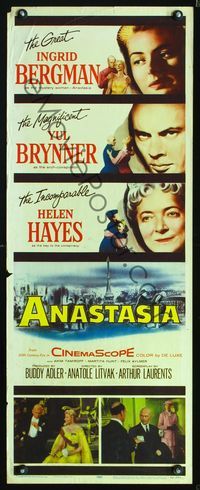 3j321 ANASTASIA insert poster '56 great close-ups of Ingrid Bergman, Yul Brynner, & Helen Hayes!