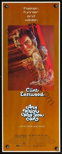 3j326 ANY WHICH WAY YOU CAN insert '80 cool artwork of Clint Eastwood & orangutan by Bob Peak!
