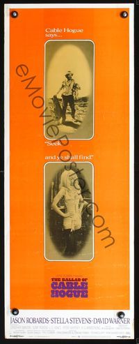 3j334 BALLAD OF CABLE HOGUE insert poster '70 Sam Peckinpah, Jason Robards, sexy Stella Stevens!