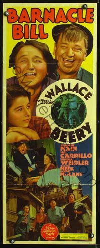 3j335 BARNACLE BILL insert movie poster '41 great image of laughing Wallace Beery & Marjorie Main!