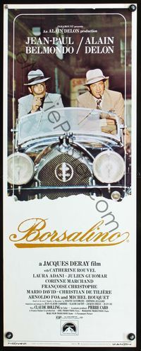 3j362 BORSALINO insert '70 Jean-Paul Belmondo & Alain Delon in Rolls Royce, directed by Deray!