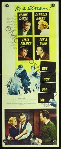 3j371 BUT NOT FOR ME insert movie poster '59 Clark Gable, Carroll Baker, Lilli Palmer, Lee J. Cobb