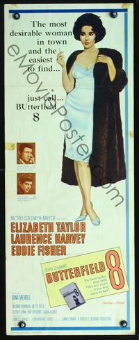 3j373 BUTTERFIELD 8 insert '60 callgirl Elizabeth Taylor is the most desirable and easiest to find!