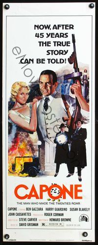 3j380 CAPONE insert movie poster '75 art of gangster Ben Gazzara & sexy Susan Blakely by John Solie!