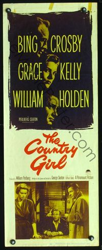 3j397 COUNTRY GIRL insert movie poster '54 Grace Kelly, Bing Crosby, William Holden, Clifford Odets