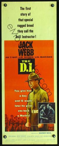 3j416 DI insert movie poster '57 great image of U.S. Marine Corps Drill Instructor Jack Webb!