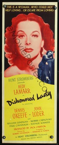 3j421 DISHONORED LADY insert '47 close up of super sexy Hedy Lamarr who could not help loving!